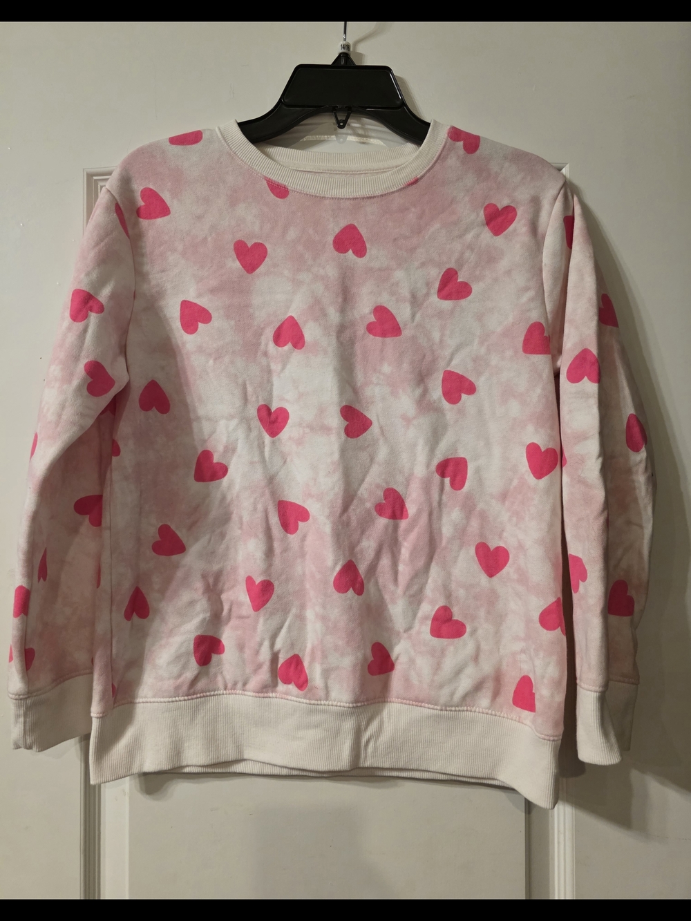 Cat & Jack Pink Tie-Dye Sweatshirt with Hot Pink Hearts